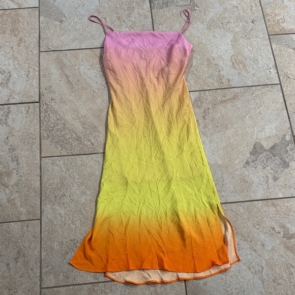 Express Sunset Spaghetti Strap Dress Size Medium - Picture 1 of 8